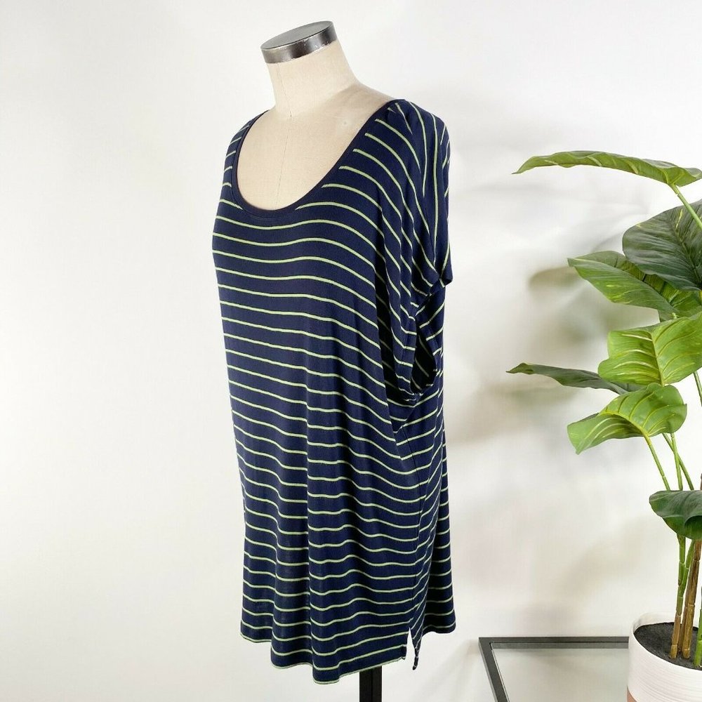 CAbi Navy and White Striped Short Sleeve Tee - Picture 3 of 7